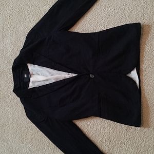 H&M soft black Jersey blazer with white striped lining, sz 10